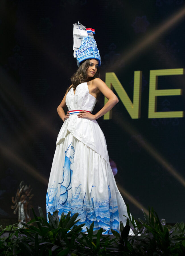 Rahima Dirkse, Miss Netherlands 2018 on stage during the National Costume Show, an international tradition where contestants display an authentic costume of choice that best represents the culture of their home country, on December 10th at Nongnooch Pattaya International Convention Exhibition (NICE). The Miss Universe contestants are touring, filming, rehearsing and preparing to compete for the Miss Universe crown in Bangkok, Thailand. Tune in to the FOX telecast at 7:00 PM ET live/PT tape-delayed on Sunday, December 16, 2018 from the IMPACT Arena in Bangkok, Thailand to see who will become the next Miss Universe. HO/The Miss Universe Organization