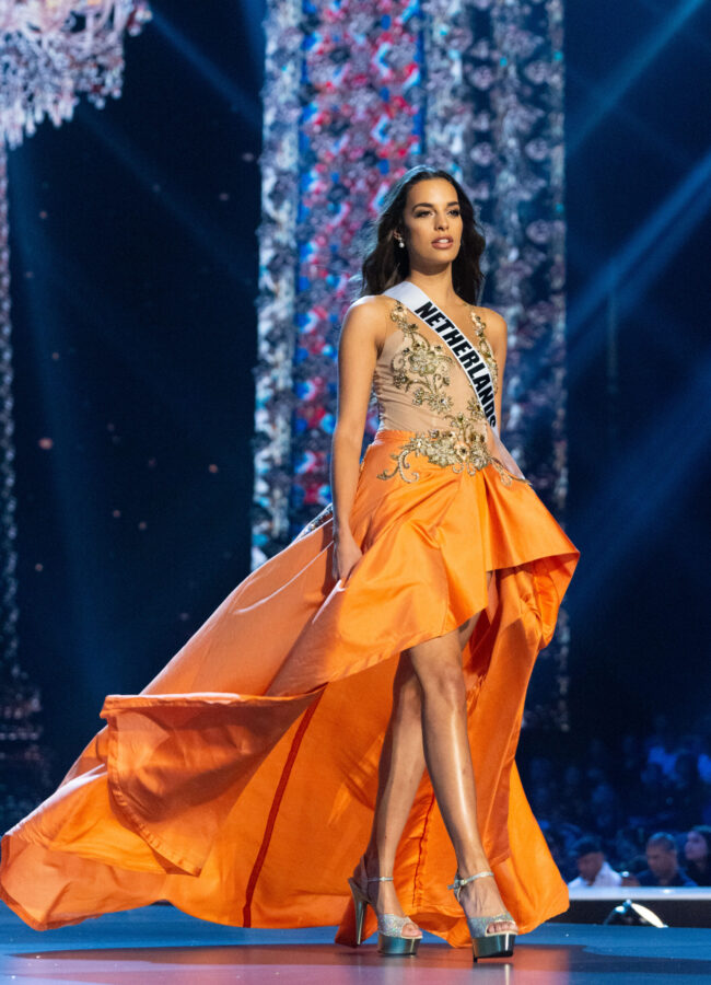 Rahima Dirkse, Miss Netherlands 2018 competes on stage in her evening gown during the MISS UNIVERSE® Preliminary Competition at IMPACT Arena in Bangkok, Thailand on Thursday, December 13th. The Miss Universe contestants have been touring, filming, rehearsing and preparing to compete for the Miss Universe crown in Bangkok, Thailand. Tune in to the FOX telecast at 7:00 PM ET live/PT tape-delayed on Sunday, December 16, 2018 from the IMPACT Arena in Bangkok, Thailand to see who will become the next Miss Universe. HO/The Miss Universe Organization